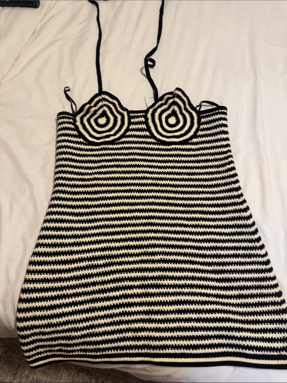 & Other Stories Black and White Striped Crochet Camisole (never worn)